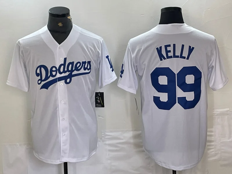 Los Angeles Dodgers #99 Joe Kelly White Stitched Cool Base Jerseys Baseball Jersey-NBA Jerseys with Player Number -