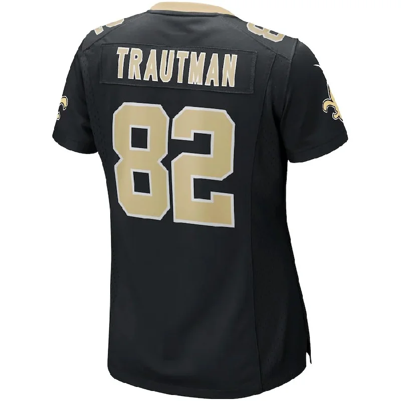 NO.Saints #82 Adam Trautman Black Game Jersey Stitched American Football Jersey-NFL Football Jersey Custom -