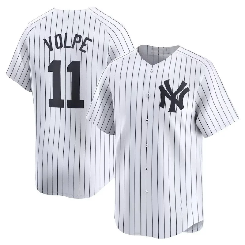 New York Yankees #11 Anthony Volpe Home Limited Player Jersey - White Stitches Baseball Jerseys-NBA Retro Player Edition Jersey -