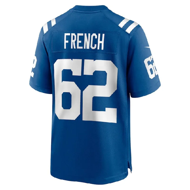 IN.Colts #62 Wesley French Royal Game Player Jersey Stitched American Football Jerseys-NFL Game Jersey with Player Name -