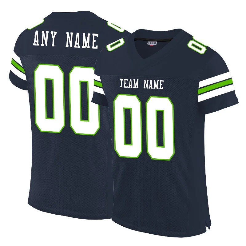 Custom S.Seahawks Football Jerseys Design Navy Stitched Name And Number Size S to 6XL Christmas Birthday Gift-NBA Championship Jersey Sale -