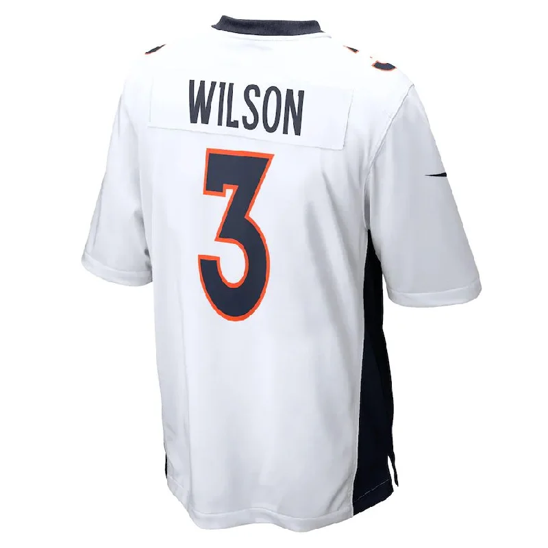 D.Broncos #3 Russell Wilson White Game Jersey Stitched American Football Jerseys-NFL Signature Edition Football Jersey -