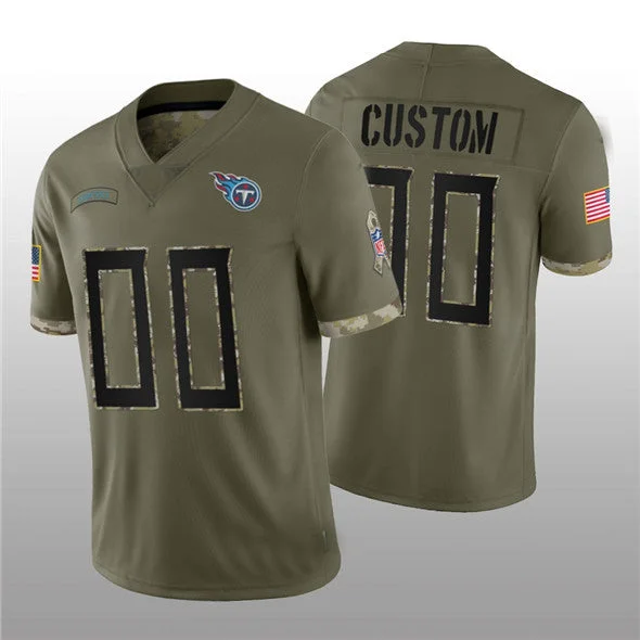 Custom T.Titans ACTIVE PLAYER 2022 Olive Salute To Service Limited Stitched American Football Jerseys-NBA Official Player Jersey -