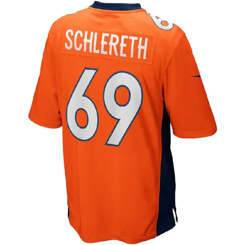 D.Broncos #69 Mark Schlereth Orange Game Retired Player Jersey Stitched American Football Jerseys-NFL Football Jersey for Women -