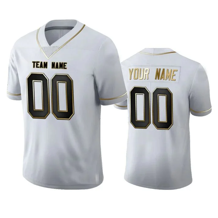 Custom NY.Jets Any Team and Number and Name White Golden Edition American Jerseys Football Jerseys-NFL Game Day Football Jersey -