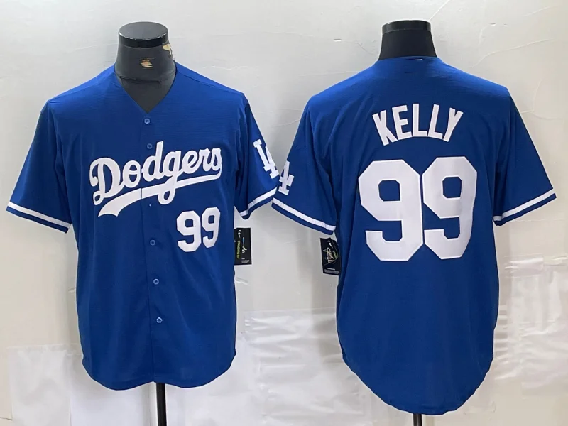 Los Angeles Dodgers #99 Joe Kelly Number Blue Stitched Cool Base Jersey Baseball Jersey-NBA Official NBA Jersey -