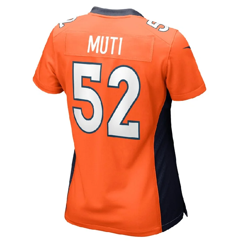 D.Broncos #52 Netane Muti Orange Game Player Jersey Stitched American Football Jerseys-NFL Official Team Football Jersey -