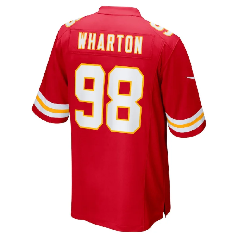 KC.Chiefs #98 Tershawn Wharton Red Game Jersey Stitched American Football Jerseys-NFL Championship Edition Jersey -