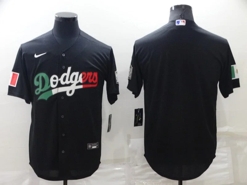 LOS ANGELES DODGERS BLACK MEXICO FLAG JERSEY-NBA Game Jersey for Fans -