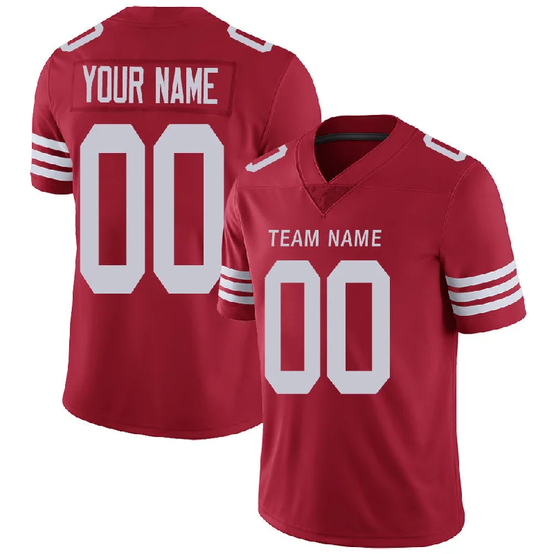 Custom SF.49ers Stitched American Football Jerseys Personalize Birthday Gifts Red Jersey-NBA Team Jersey for Adults -