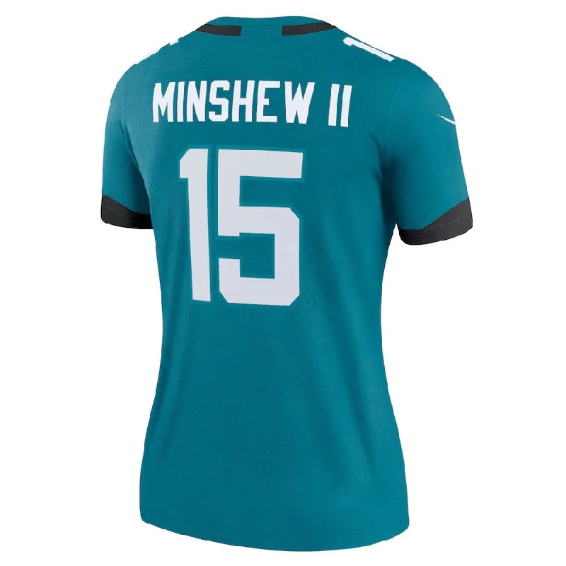 J.Jaguars #15 Gardner Minshew II Teal Legend Jersey Stitched American Football Jerseys-NFL Player Signature Jersey Sale -