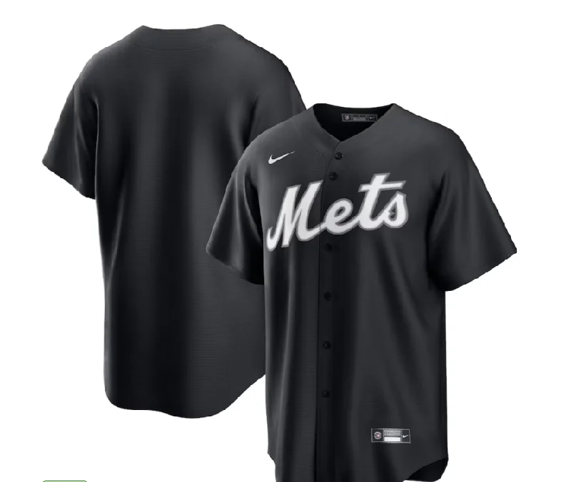 NEW YORK METS BLACK ALTERNATE REPLICA JERSEY-NBA Signature Player Jersey -