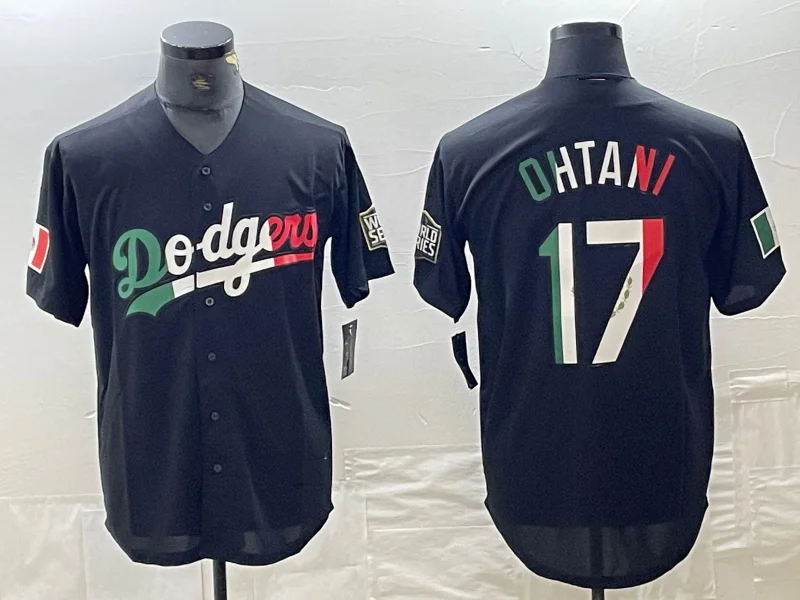 Los Angeles Dodgers #17 Shohei Ohtani Mexico Black Cool Base Stitched Baseball Jerseys-NBA NBA Player Jersey Online -