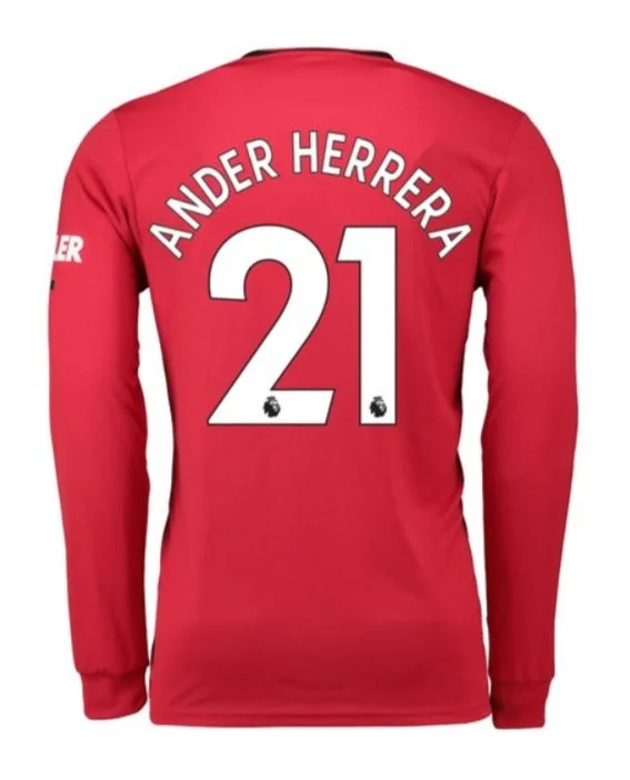 Ander Herrera Long Sleeve 19/20 Home Jersey-AFC Premium Custom Jersey -