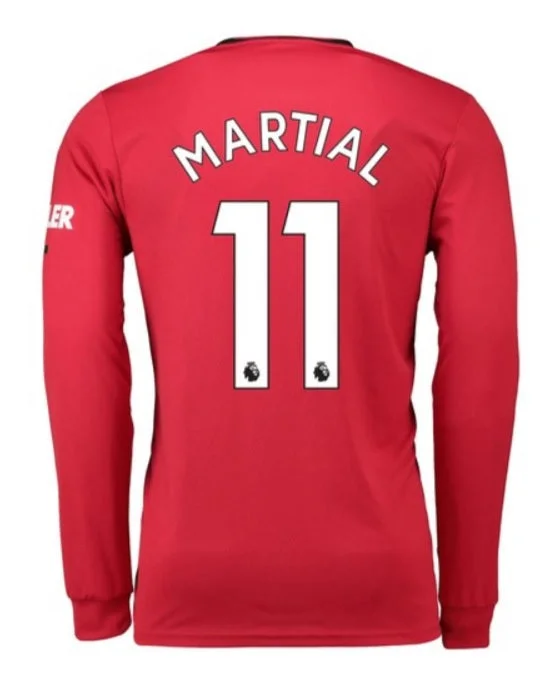 Anthony Martial Long Sleeve 19/20 Home Jersey-AFC Youth Football Jersey Custom -