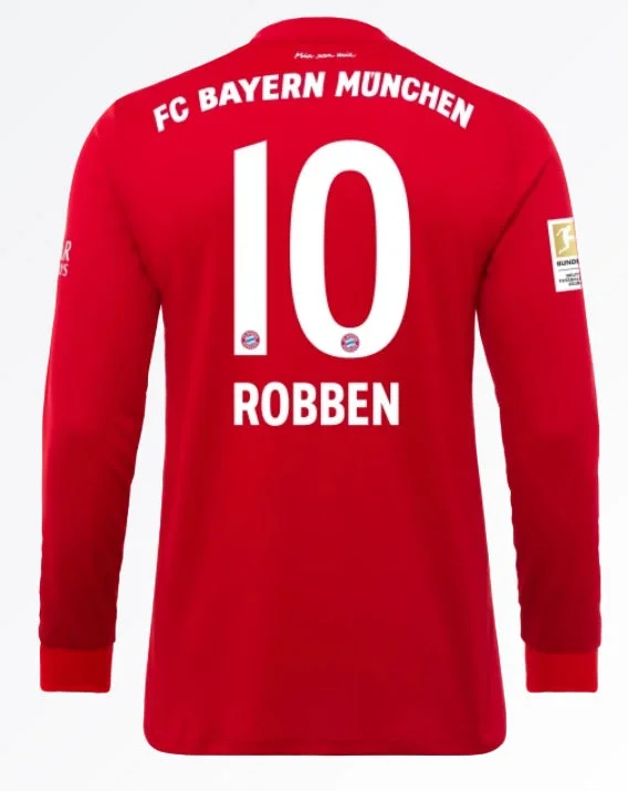 Arjen Robben Long Sleeve 19/20 Home Jersey-AFC Jersey with Official NFL Branding -