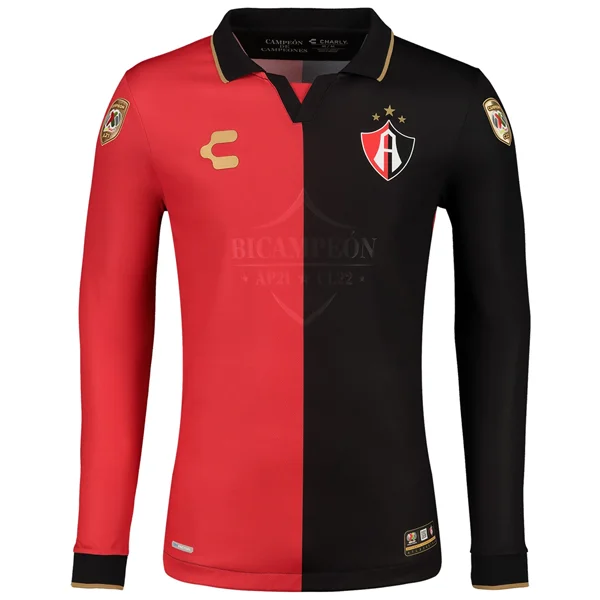 Charly Atlas Bicampeon Long Sleeve Jersey 22/23 (Red/Black)-AFC Premium Football Jersey -