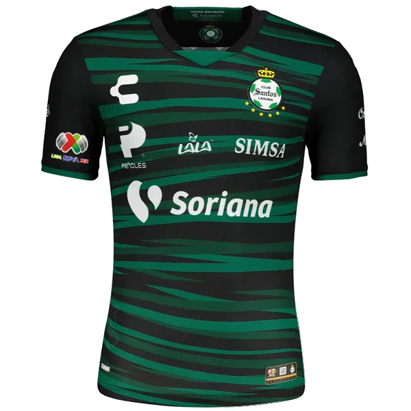 Charly Santos Laguna Away Jersey w/ Liga MX Patch 22/23 (Green/Black)-AFC Red Football Jersey -