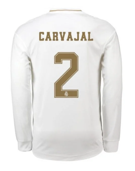 Dani Carvajal Long Sleeve 19/20 Home Jersey-AFC Football Jersey with Name Tag -