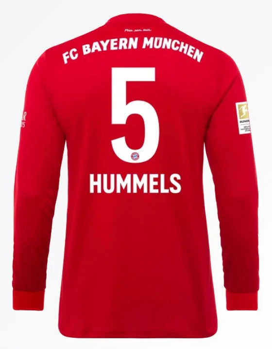 FC Bayern Hummels LS 19/20 Home Jersey-AFC Kids Football Jersey for Sale -