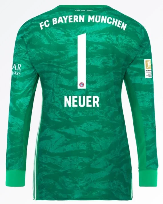 FC Bayern Munich Neuer 19/20 Goalie Jersey-AFC Team Jersey with Embroidered Patch -