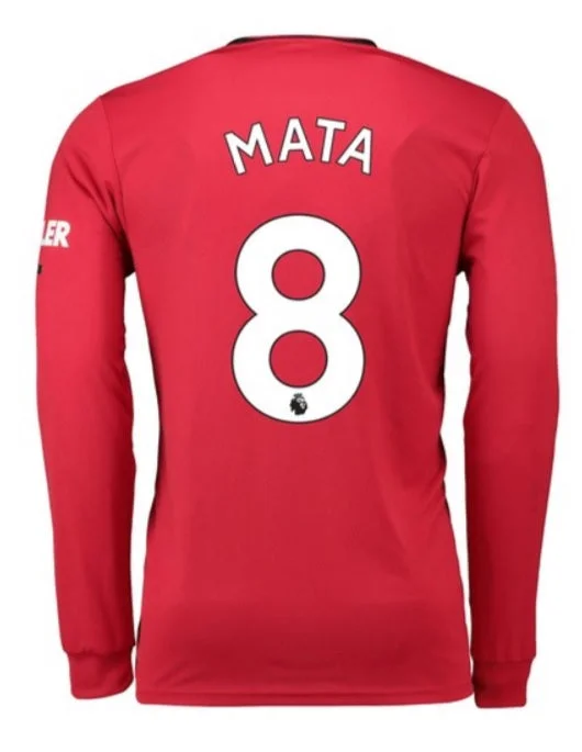 Juan Mata Long Sleeve 19/20 Home Jersey-AFC Football Jersey with Official Tags -