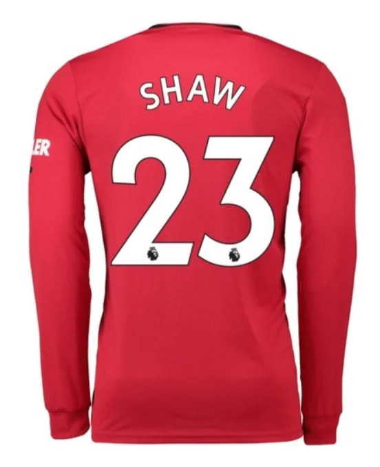 Luke Shaw Long Sleeve 19/20 Home Jersey-AFC Customizable Football Shirt -