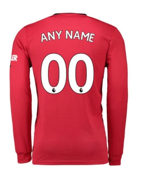 Manchester United Custom Long Sleeve 19/20 Home Jersey-AFC Authentic Jersey -