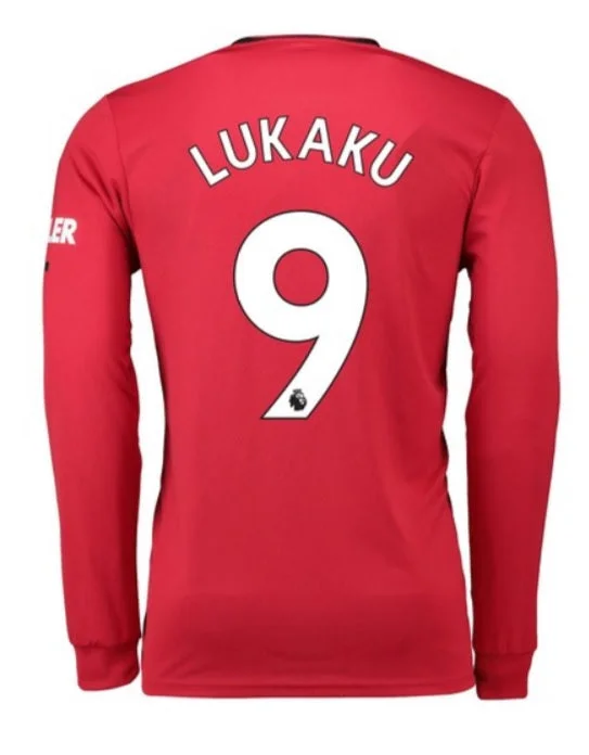 Manchester United Lukaku Long Sleeve 19/20 Home Jersey-AFC Football Jersey for Football Fans -