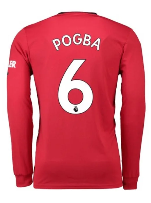 Manchester United Pogba Long Sleeve 19/20 Home Jersey-AFC Men’s Authentic Football Jersey -