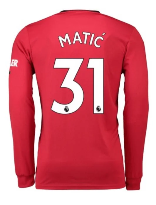 Nemanja Matic Long Sleeve 19/20 Home Jersey-AFC Jersey with Official NFL Patch -