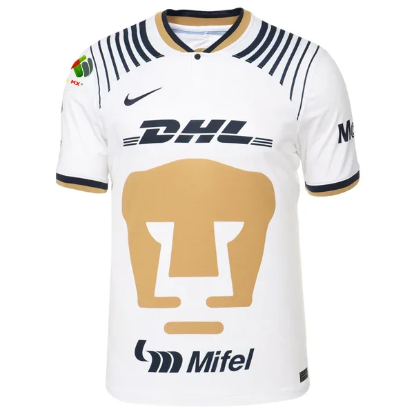 Nike Pumas UNAM Home Jersey w/ Liga MX Patch 22/23 (White/Obsidian/Gold)-AFC Football Jersey with Player's Name -