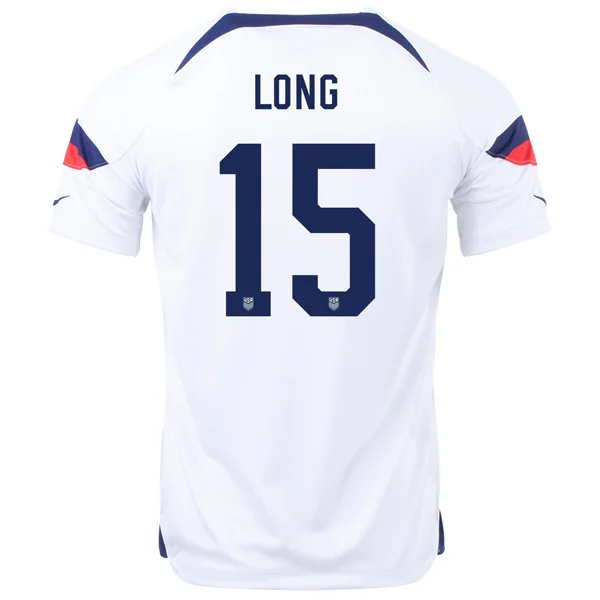 Nike United States Aaron Long Home Jersey 22/23 (White/Loyal Blue)-AFC NFL Jerseys with Player Numbers -