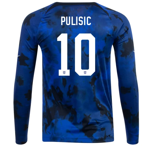 Nike United States Christian Pulisic Long Sleeve Away Jersey 22/23 (Bright Blue/White)-AFC Football Jersey Free Shipping -