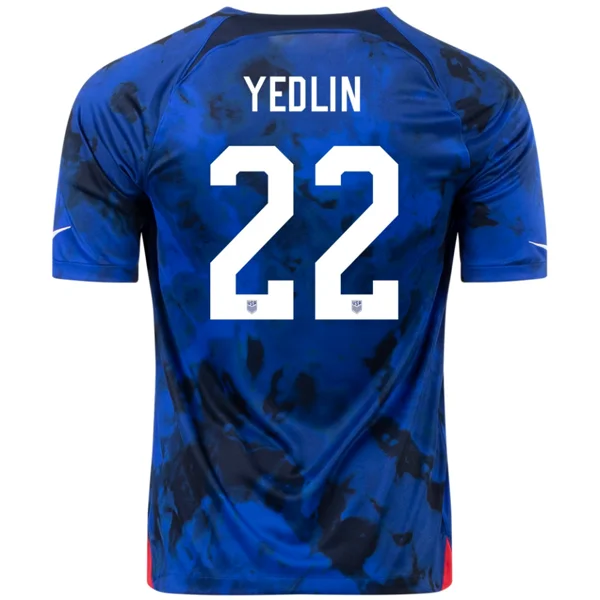 Nike United States Deandre Yedlin Away Jersey 22/23 (Bright Blue/White)-AFC Exclusive Football Jersey -