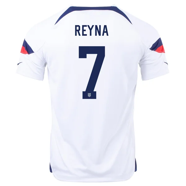 Nike United States Gio Reyna Home Jersey 22/23 (White/Loyal Blue)-AFC Women’s Custom Jersey -