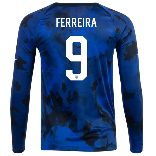 Nike United States Jesus Ferreira Long Sleeve Away Jersey 22/23 (Bright Blue/White)-AFC Youth Team Jersey -