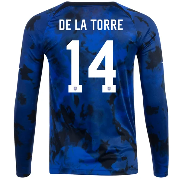 Nike United States Luca De La Torre Long Sleeve Away Jersey 22/23 (Bright Blue/White)-AFC Exclusive Football Jersey -