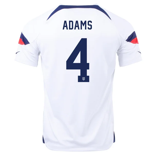 Nike United States Tyler Adams Home Jersey 22/23 (White/Loyal Blue)-AFC Fan Favorite Football Jersey -