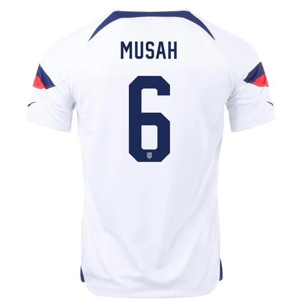 Nike United States Yunus Musah Home Jersey 22/23 (White/Loyal Blue)-AFC Kids Jersey -