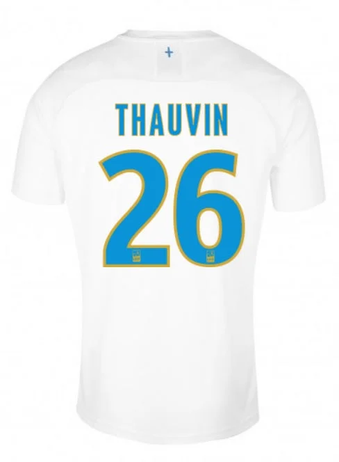 Olympique Marseille Thauvin 19/20 Home Jersey-AFC Jersey with Team Logos -