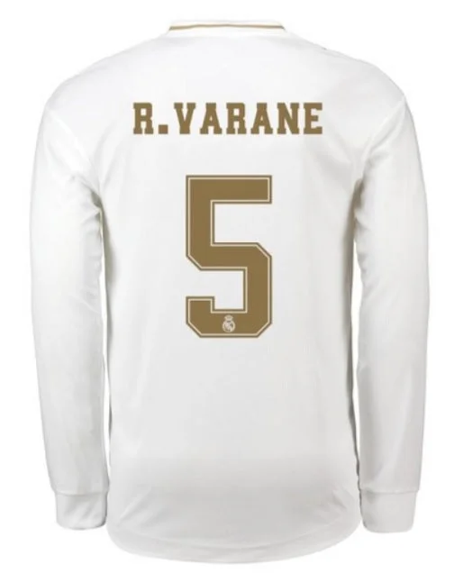 Real Madrid Varane LS 19/20 Home Jersey-AFC Jersey with Player's Signature -