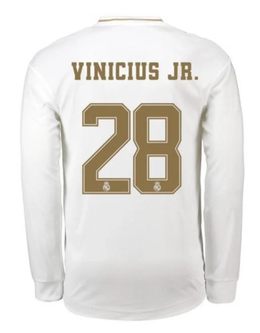 Vinicius Junior Long Sleeve 19/20 Home Jersey-AFC Jersey with Team Branding -